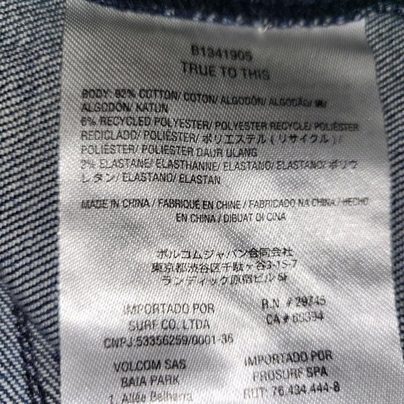 Women's Volcom Denim Jean Mini Dress Sweetheart Neck Cap Sleeve Size XS - Picture 8 of 8